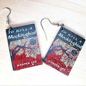 To Kill a Mockingbird, Wood, Book Cover, Earrings